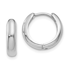 9mm 14K White Gold Hinged Hoop Earrings Y7917