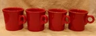 Set of 4 Scarlet Red Fiestaware Coffee Mugs Cups O Ring Handle Fiesta Ware L@@K!