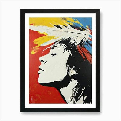 Pop Art Kunstdruck ''Fliegende Federn'' gerahmt Wandbild Poster Leinwanddruck Bild