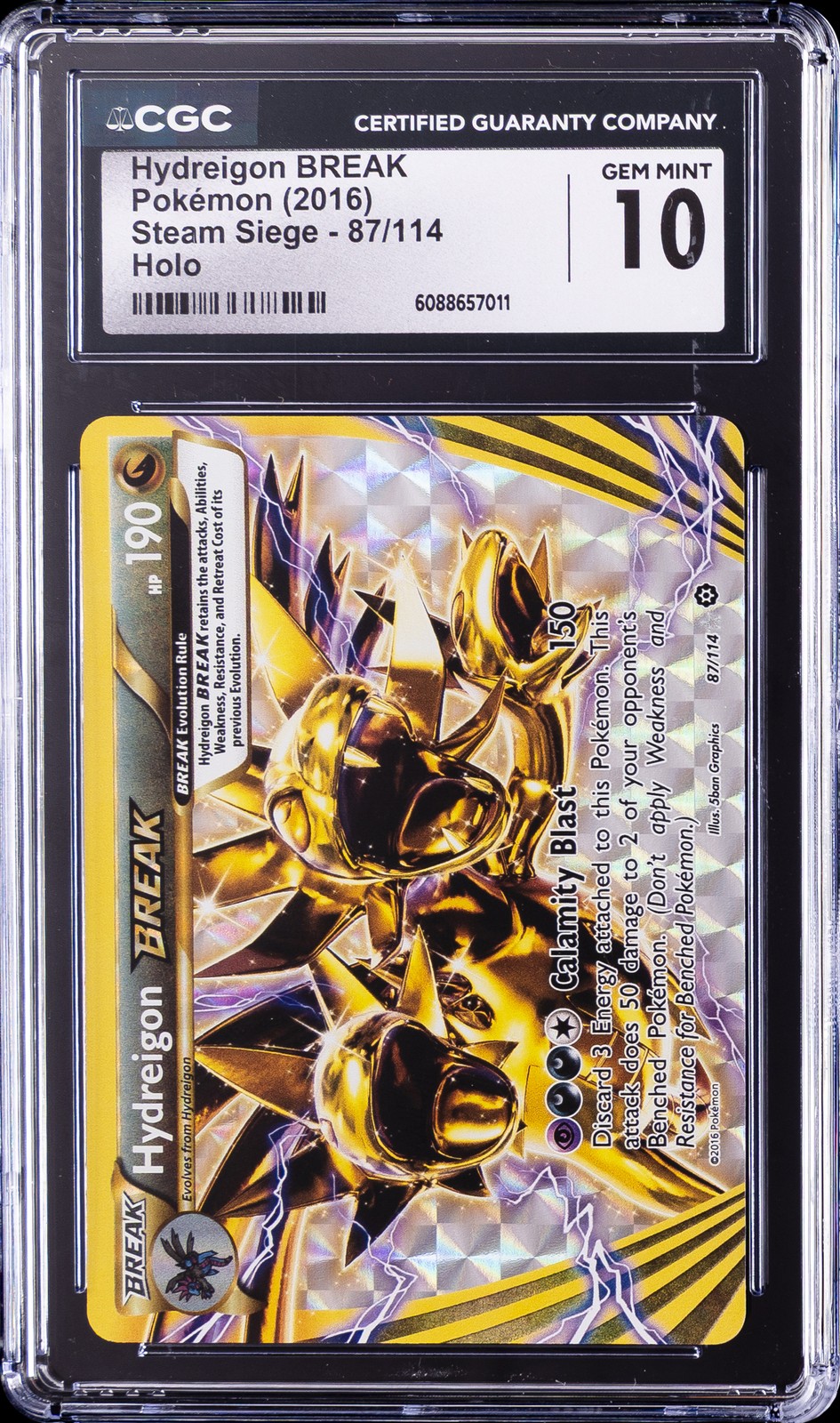 2016 POKEMON STEAM SIEGE HOLO #87/114 HYDREIGON BREAK CGC 10 GEM MINT