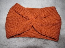 ~Warmes breites Strick Woll Stirnband~handgestrickt/dehnbar~in rost/kupfer~Neu