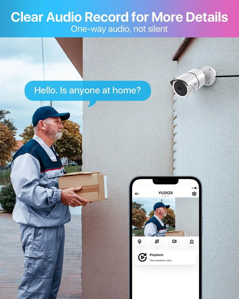 Sistema de câmera de segurança residencial 3K Lite com áudio, detecção humana/veicular IA, Nig... - Imagem 4 de 4