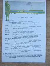 S.S. MAUI 16.11.1925 SPK Menu Statek ALOHA OBIAD