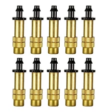 10x Adjustable Copper Spray Nozzle Garden Patio Water Mister Air Misting System