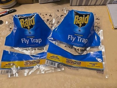 Lot of 2 | Raid Disposable XL Fly Trap Bag Attract & Traps Flying Insects