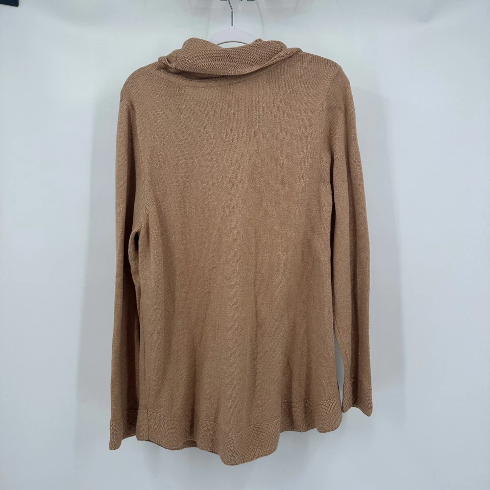 Top Chicos Mujer Minimalista Tejido Capucha Cuello Talla 3 US XL Mezcla Seda Metálico Foto 2 de 4