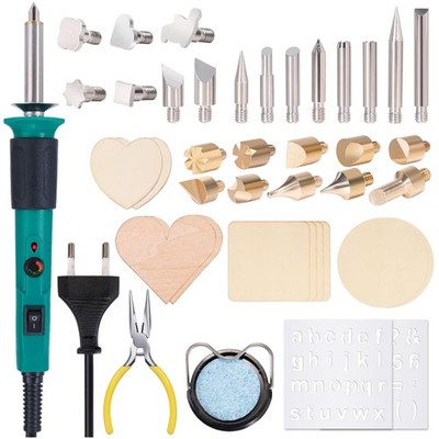 Brandmalerei Set, 40-tlg, Einstellbare Temperatur, Holzbrandstift, Pyrography...