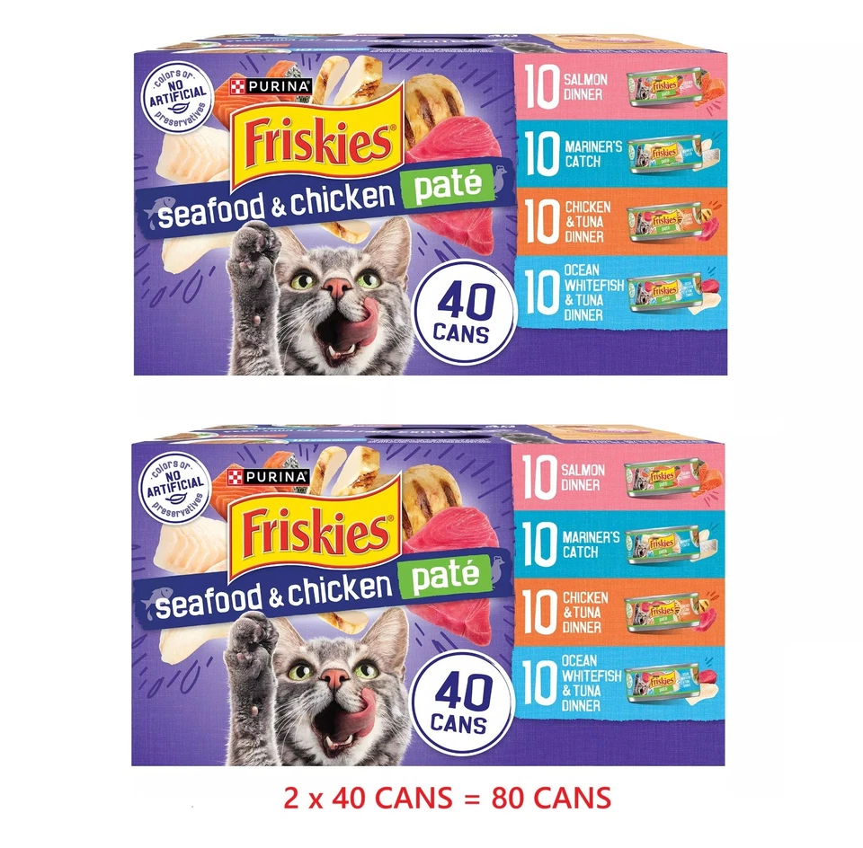 Purina Friskies Pate Seafood&Chicken Variety Pack,Wet Cat Food, 5.5 oz,40-48 Can - Image 3 of 4