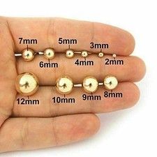 14K Gold Plated Ball Stud Earrings 925 Sterling Silver 3MM,4MM