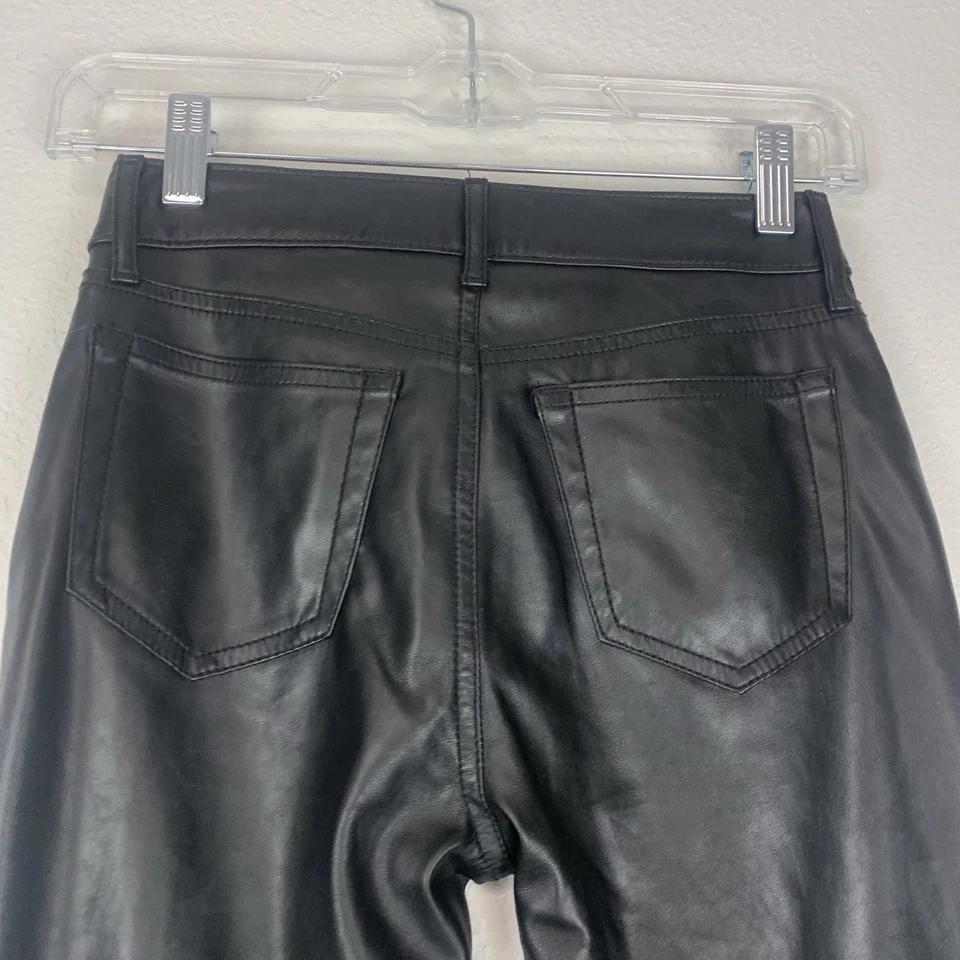 Gap Kids Pants Girls 10 Black Faux Leather Flare High Rise - Image 4 of 4