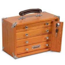 GI-T12 Red Oak 4-Drawer Mini Portable Chest by Gerstner International