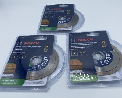 Lot Of 3 Bosch DB443C 4-Inch Premium Continuous Rim Diamond Blades