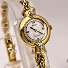 Seiko Exceline Wristwatch Shell Dial Gold Quartz Timepiece Vintage Rare