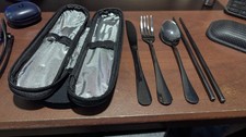 Reusable Travel Utensils Set with Case Premium Stainless Steel Flatware Portable