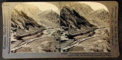 Khyber Pass Stereoview Keystone View Co. Afghanistan India 1900s Curved Mount