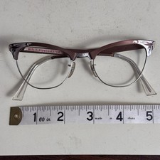 Vtg 1960s MC USA Cat Eye 1/10 12K GF Gold Metal Eye Glasses Frame 48-20-114