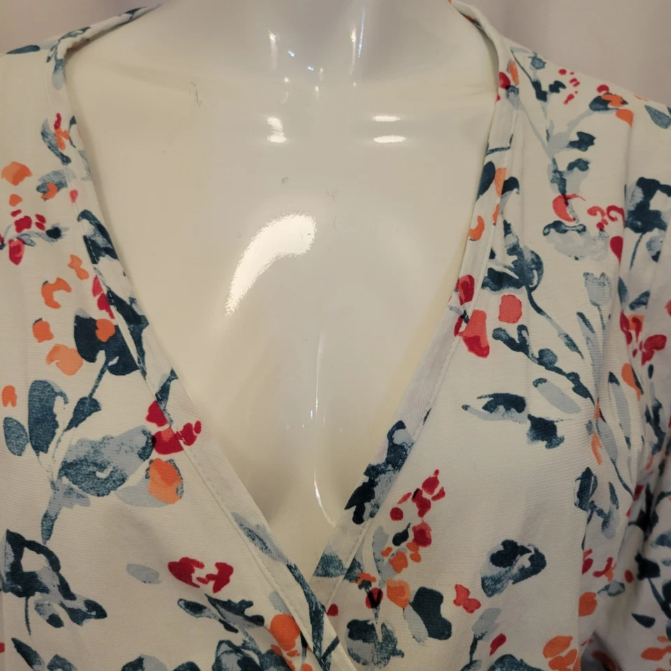 Granate Hill Bata Mujer Grande 100% Algodón Floral Verde azulado Blanco Rojo Naranja Foto 2 de 4