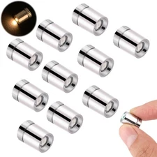 10pcs LED Mini Lights, Small Led Lights for Dollhouse Silver Plastic Battery
