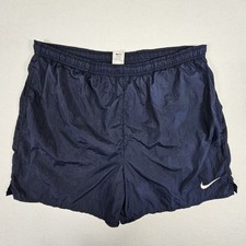 Nike Swim Trunks Mens Large Vintage 90s Swoosh Blue Waist Drawstring Elastic