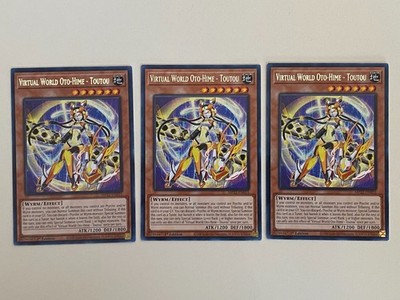 Yugioh Virtual World Oto-Hime Toutou x 3 - 1st Edition Rare LP - Plus Free Holo