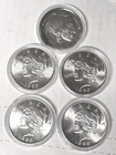 Lot of 5 - 1 oz Silver Round 4x Peace Style 1 Buffalo. 5oz Total