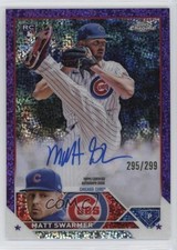 2023 Topps Chrome Rookie Purple Speckle Refractor 295/299 Matt Swarmer Auto 1g5l
