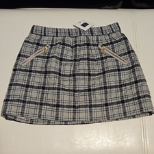NEW Janie and Jack Size 7 Girls plaid skirt faux zipper pockets, Warmer Fabric