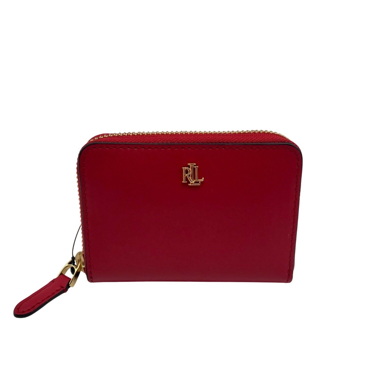 Lauren Ralph Lauren Red Smooth Leather Zip Wallet | eBay