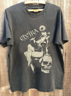 Elvira horror movie classic style unisex charcoal short sleeve tee QT8019