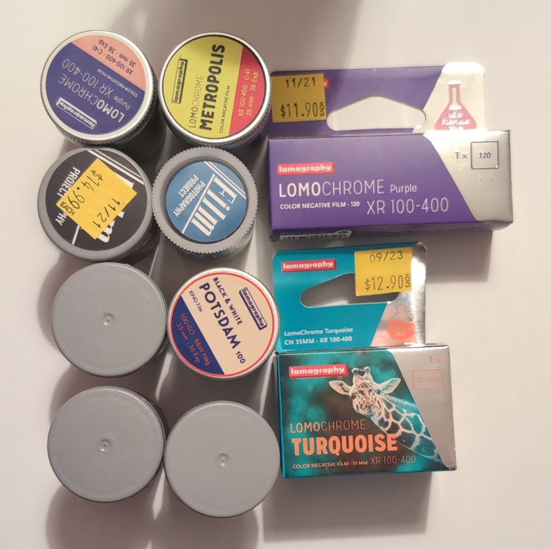 10 Roll Lot Lomography 35mm Film LomoChrome Purple Turquoise Metropolis Redscale