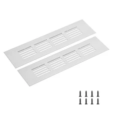 Rectangle Ventilation Grille Aluminum Alloy 200x50mm 8"x2" Silver