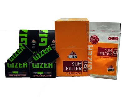 Gizeh Black Fine Magnet 2 Pack  + 1 Pack Gizeh Slim Filter