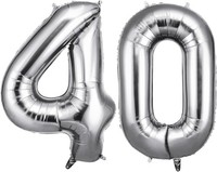 Zahlen Luftballon 40 Geburtstag Silber 101Cm Folienballon Helium Partydeko Deko