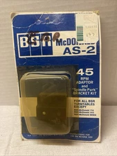 Vtg BSR McDonald As-2 On Card 45 Rpm Adapter And Spindle Park Bracket Kit Holder