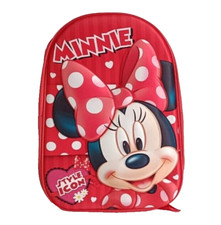 Zaino Asilo Zainetto Scuola Per Bambina Minnie 3D 31 cm Colore Rosso Disney