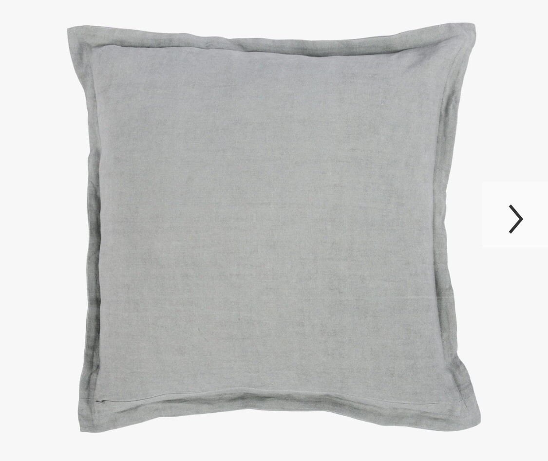 Pottery Barn Carmelita Villa Home 22x22 Flax Linen Pillow Cover in Gray