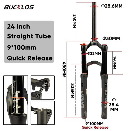 MTB Bike Front Suspension Air Fork 24 Inch 120mm Travel Disc Brake Bike Fork - Picture 7 of 20