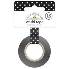 Crafts Doodlebug Washi Tape Beetle Black Swiss Dot White Dots