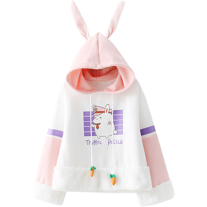 Kawaii Clothing 3D Ears Fleece Rabbit 