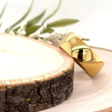 9mm Yellow Gold Tungsten Ring High Polished Beveled Edge Band For Christmas Gift