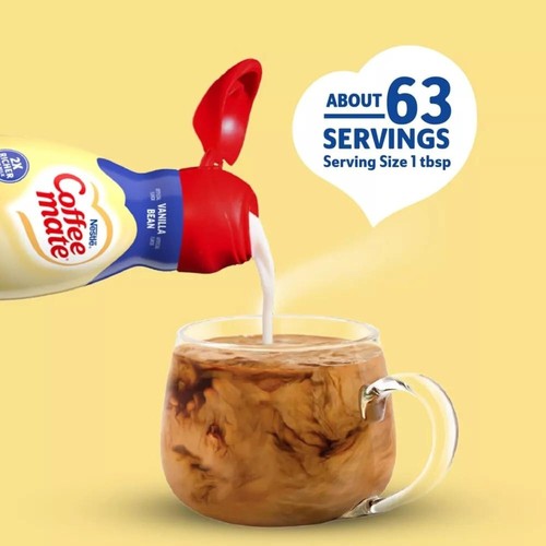 CoffeeMate Vanilla Bean Liquid Coffee Creamer 32 oz 2 pack w/ Wooden Spoon - 第 5/6 張圖片