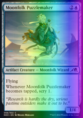 mtg moonfolk cards MTG Moonfolk Puzzlemaker (68/574) Kamigawa Neon Dynasty LP FOIL