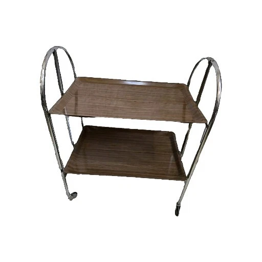 Table desserte roulante pliante Plateau Formica vintage TEXTABLE Platex Étagère - Photo 3/4