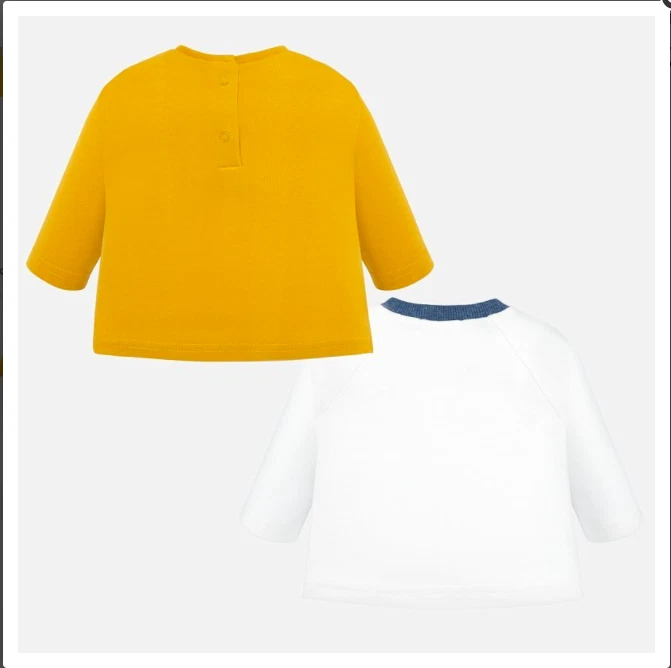 NUEVO CON ETIQUETAS Mayoral Boutique Bebé Niños 1 - 2 Meses Manga Larga Camiseta CARS Conjunto de 2 Foto 2 de 4