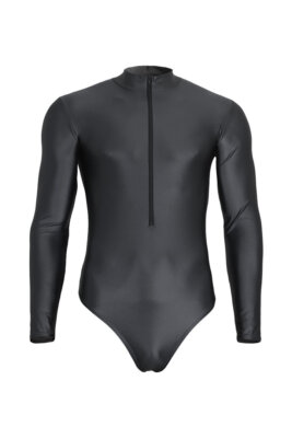 Men's string body FRV long sleeves wet look shine stretch shiny elastic skin tight