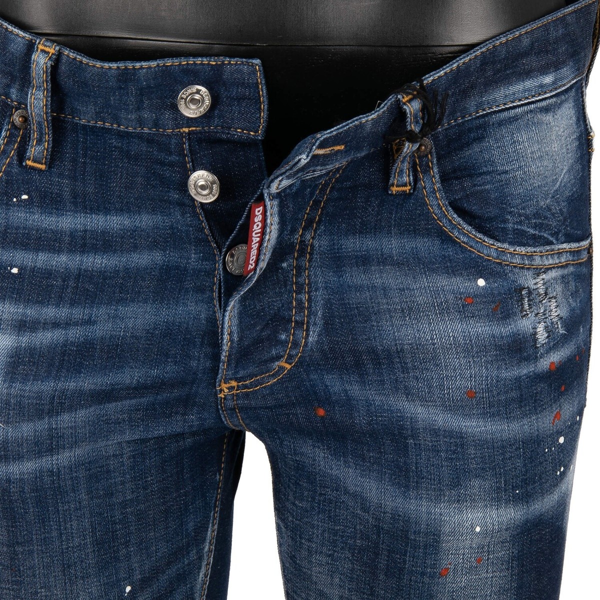 DSQUARED2 Distressed Skinny Dan Vaquero Arce Logo 5-Pockets