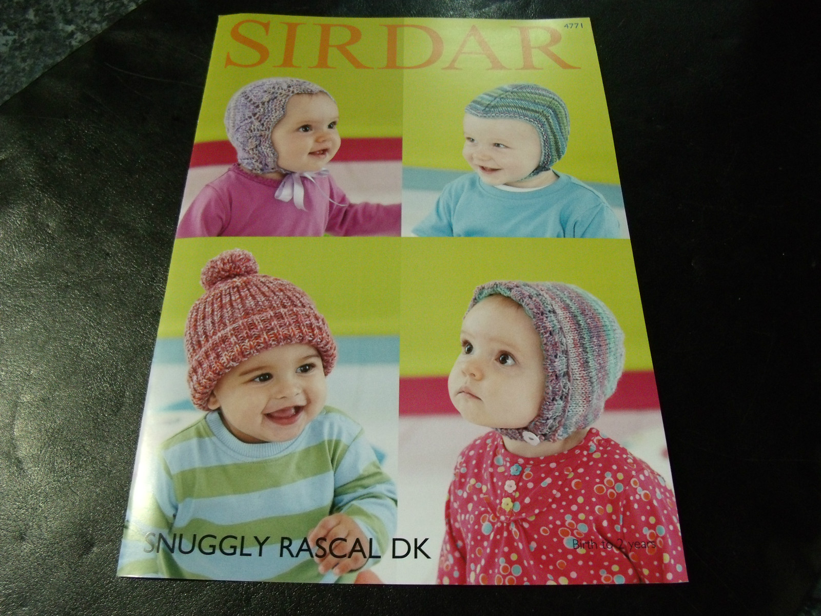 Sirdar Snuggly Double Knitting Pattern 4771  Baby Hats 4 Designs Birth to 2 Year
