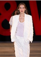 Zadig & Voltaire ~ Defile (2019) ~ Viking Effiloche White Blazer Jacket Eu40