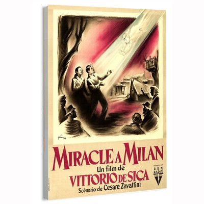 1951 Miracle in Milan (RKO) French Movie Poster or Canvas Home Decor Art Print