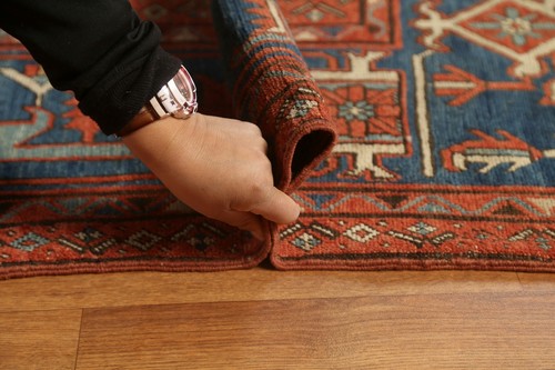 Pre-1900 Antique Geometric Heriz Serapi 11'x13' Area Rug Vegetable Dye Handmade - Picture 11 of 12